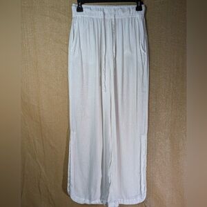 C&C California Linen Wide Leg Gypsy Boho Pants White Size S